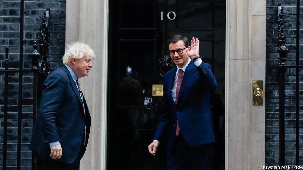 Boris Johnson i Mateusz Morawiecki Boris Johnson i Mateusz Morawiecki
