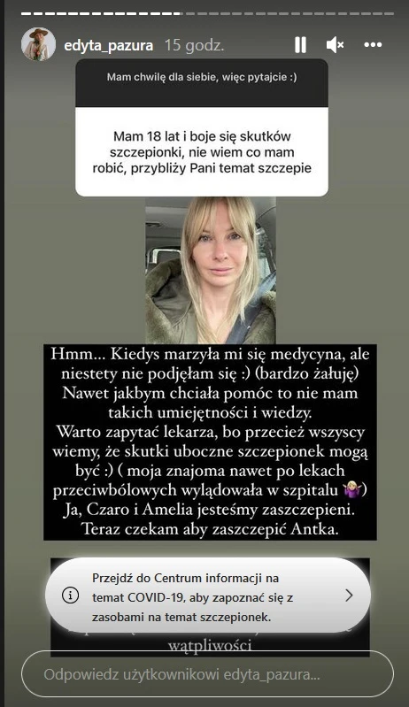 Edyta Pazura o szczepieniach swoich dzieci