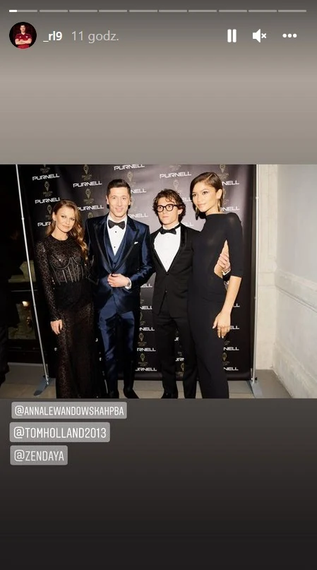 Lewandowscy pozują z Zendayą i Tomem Hollandem