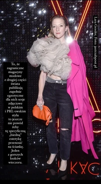 Karolina Domaradzka komentuje stylizacje gwiazd na urodzinach Vitkac: instagram.com/karolina_domaradzka/