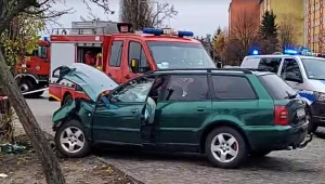 Auto wjechało w przystanek w Starogardzie Gdańskim