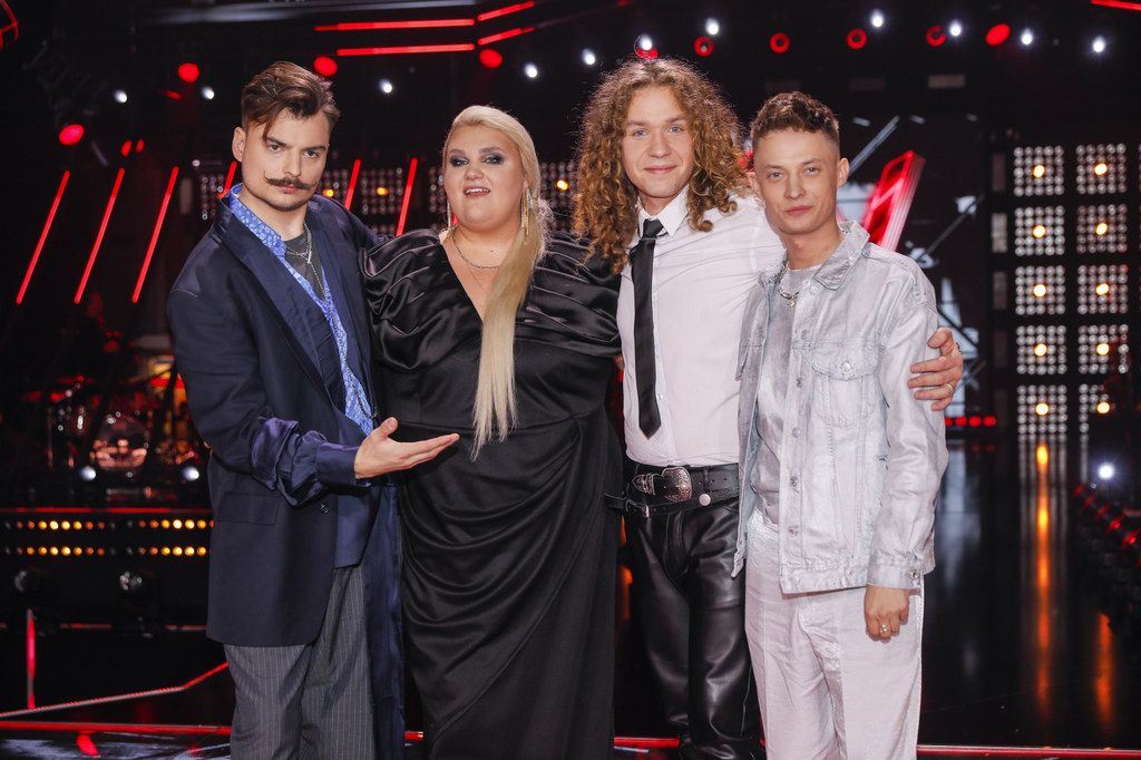 Finaiści "The Voice of Poland" - Wiktor Dyduł, Marta Burdynowicz, Bartosz Madej i Rafał Kozik