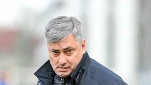 Trener Maciej Skorża z Lecha Poznań podczas meczu z Garbarnią Kraków