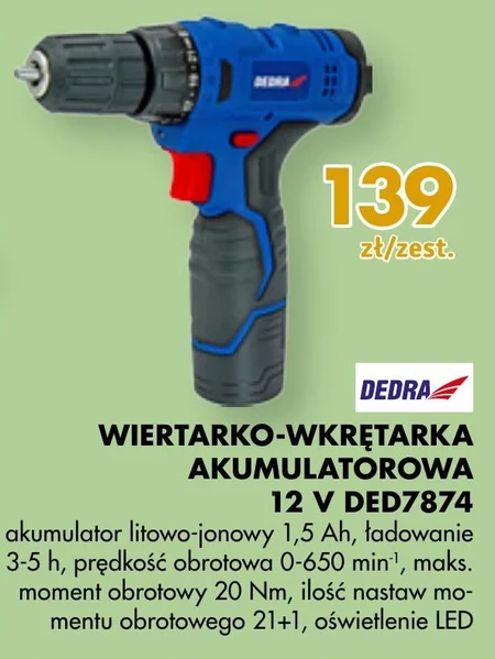 Wiertarko-wkrętarka Dedra