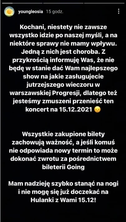 Wpis pojawił się na instastory raperki