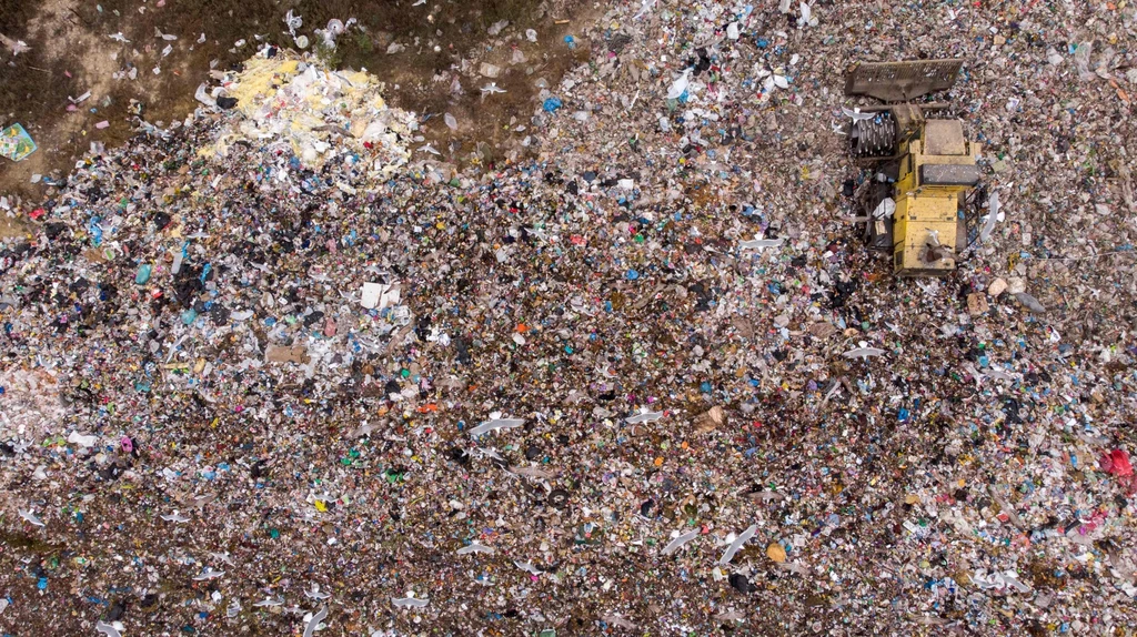 Składowisko odpadów na Ukrainie z lotu ptaka