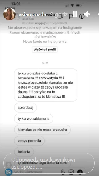 Joanna Opozda podzieliła się z fanami obrzydliwymi wiadomościami, które dostała od hejterki 