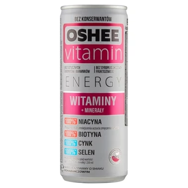 Oshee Vitamin Energy Napój gazowany o smaku pomarańczowym 250 ml - 5