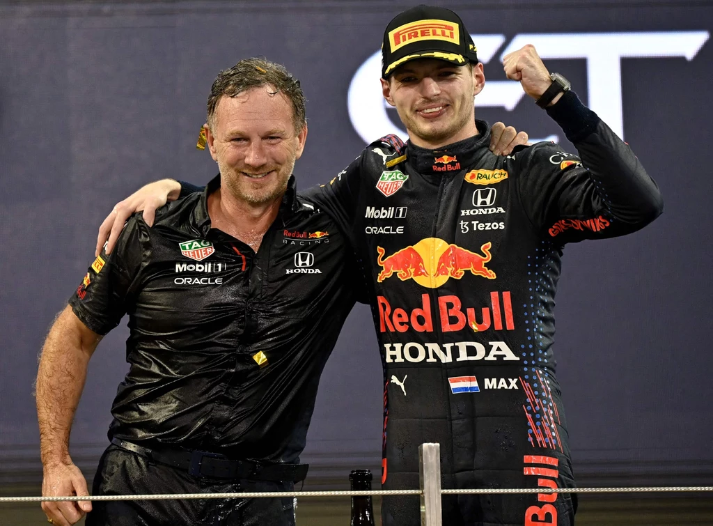 Christian Horner (z lewej) i Max Verstappen Christian Horner (z lewej) i Max Verstappen