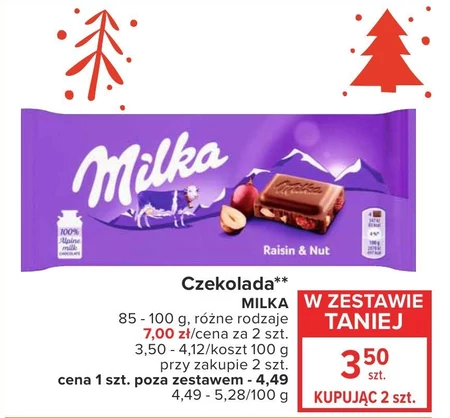 Milka Czekolada mleczna z rodzynkami i orzechami laskowymi 100 g