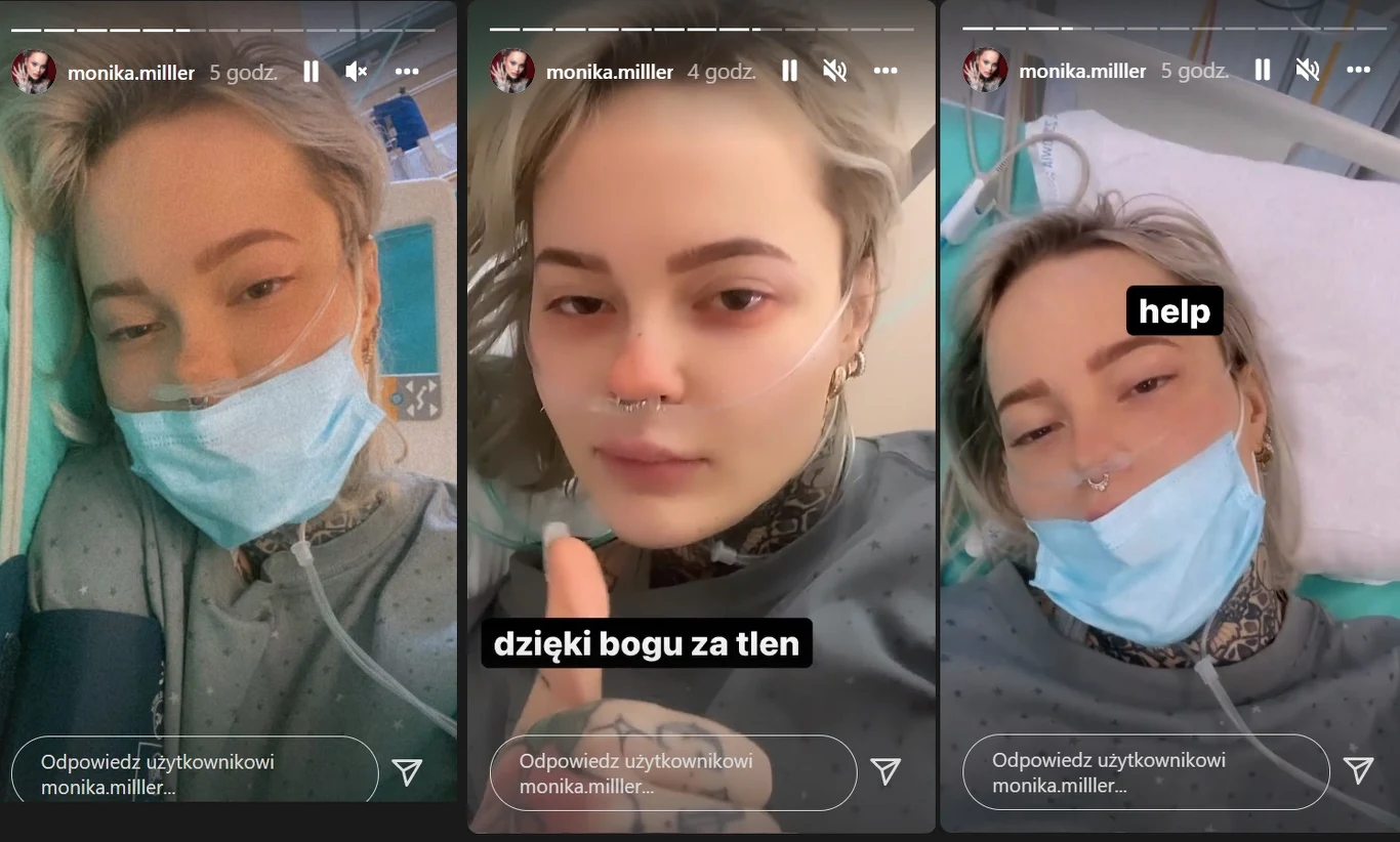 Monika Miller relacjonuje swój pobyt w szpitalu /https://www.instagram.com/monika.milller/ Monika Miller relacjonuje swój pobyt w szpitalu /https://www.instagram.com/monika.milller/