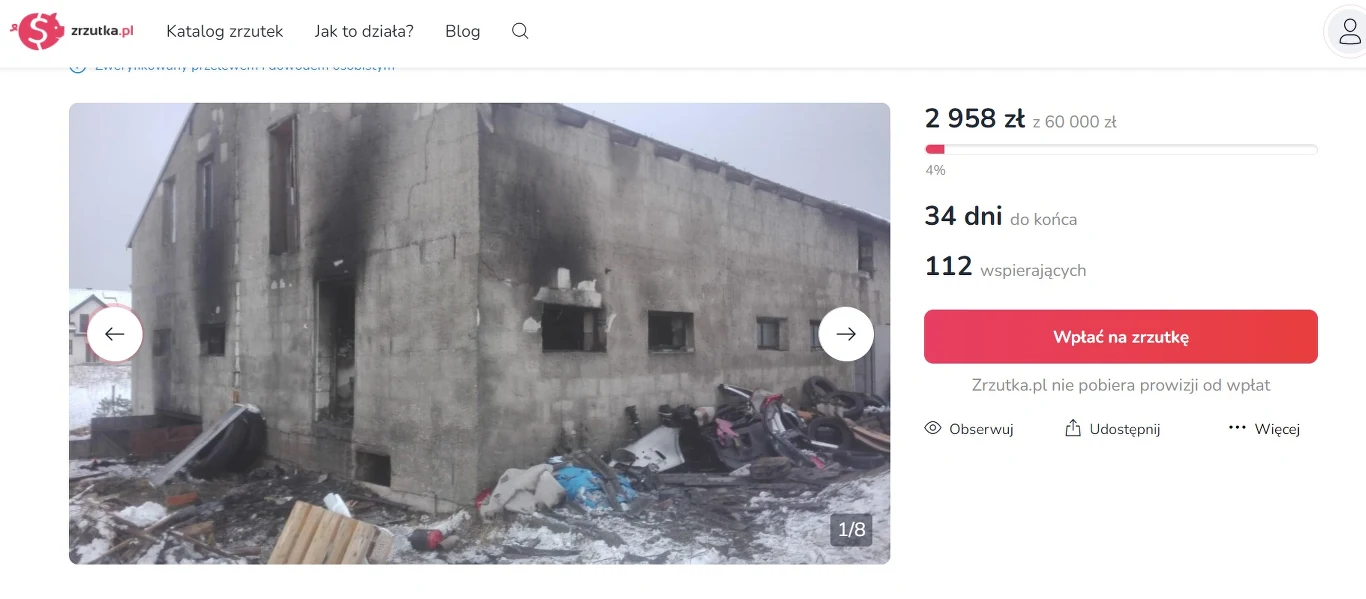 Pożar strawił niemal wszystko! /https://zrzutka.pl/ww3472/