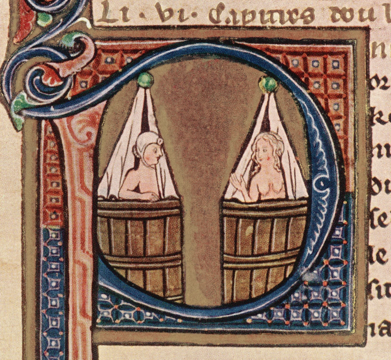 "Koedukacyjne" kąpiele były zmorą Kościoła już od czasów Imperium Rzymskiego (Ilustracja z 1275 r.)