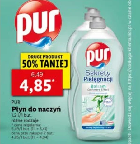 Pur Aloe Vera Płyn do mycia naczyń balsam 1,2 l