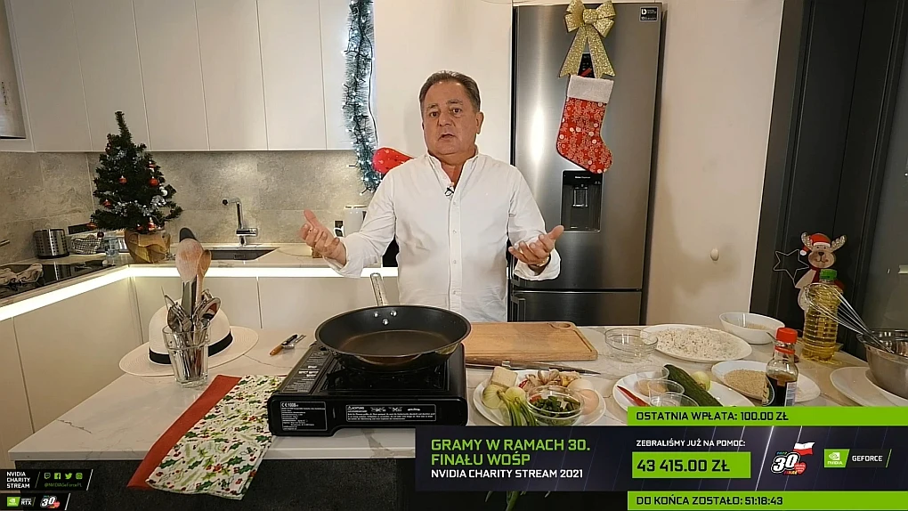 Robert Makłowicz podczas NVIDIA Charity Stream 2021