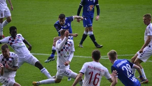 Górnik Zabrze w meczu z Lechem Poznań.    