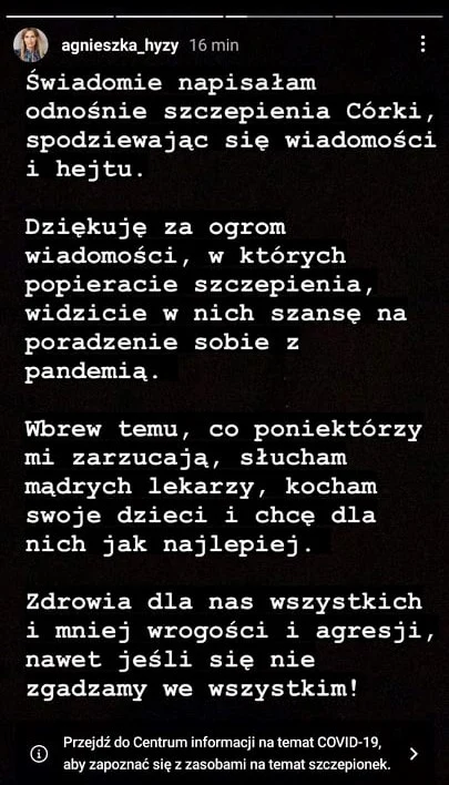 Agnieszka Hyży: instagram.com/agnieszka_hyzy/