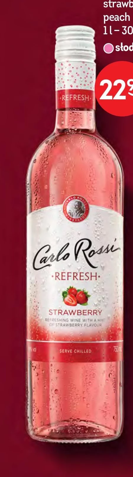 Carlo Rossi Refresh Peach Aromatyzowany napój na bazie wina 750 ml