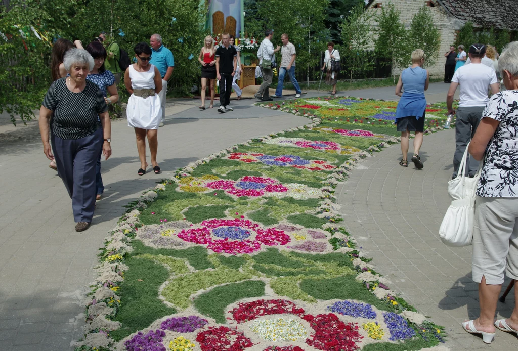 Spycimierz: Układanie dywanów kwiatowych z okazji Bożego Ciała ma już ponad 200 lat tradycji