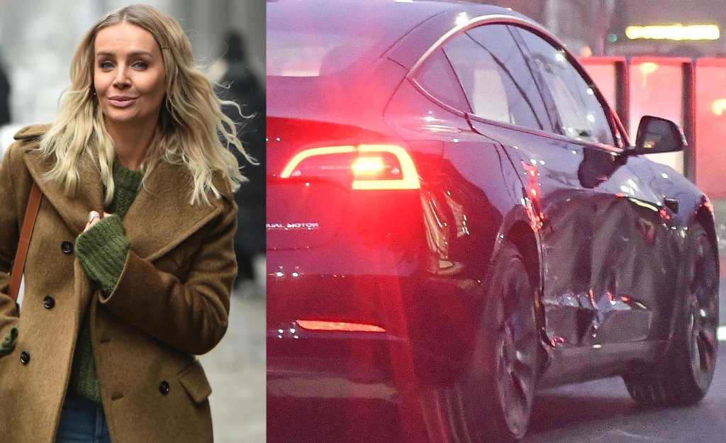 Agnieszka Woźniak-Starak i jej uszkodzony samochód, fot. Artur Zawadzki/Reporter Agnieszka Woźniak-Starak i jej uszkodzony samochód, fot. Artur Zawadzki/Reporter