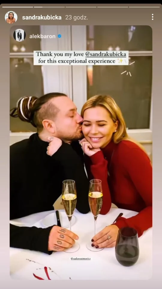 Sandra Kubicka i Aleksander Baron: instagram.com/sandrakubicka/