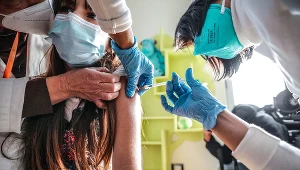 Punkt szczepień w Turynie