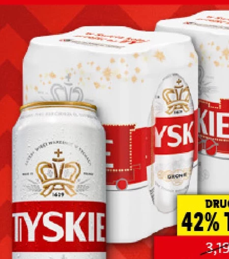 Tyskie Piwo jasne 2 l (4 x 0,5 l)