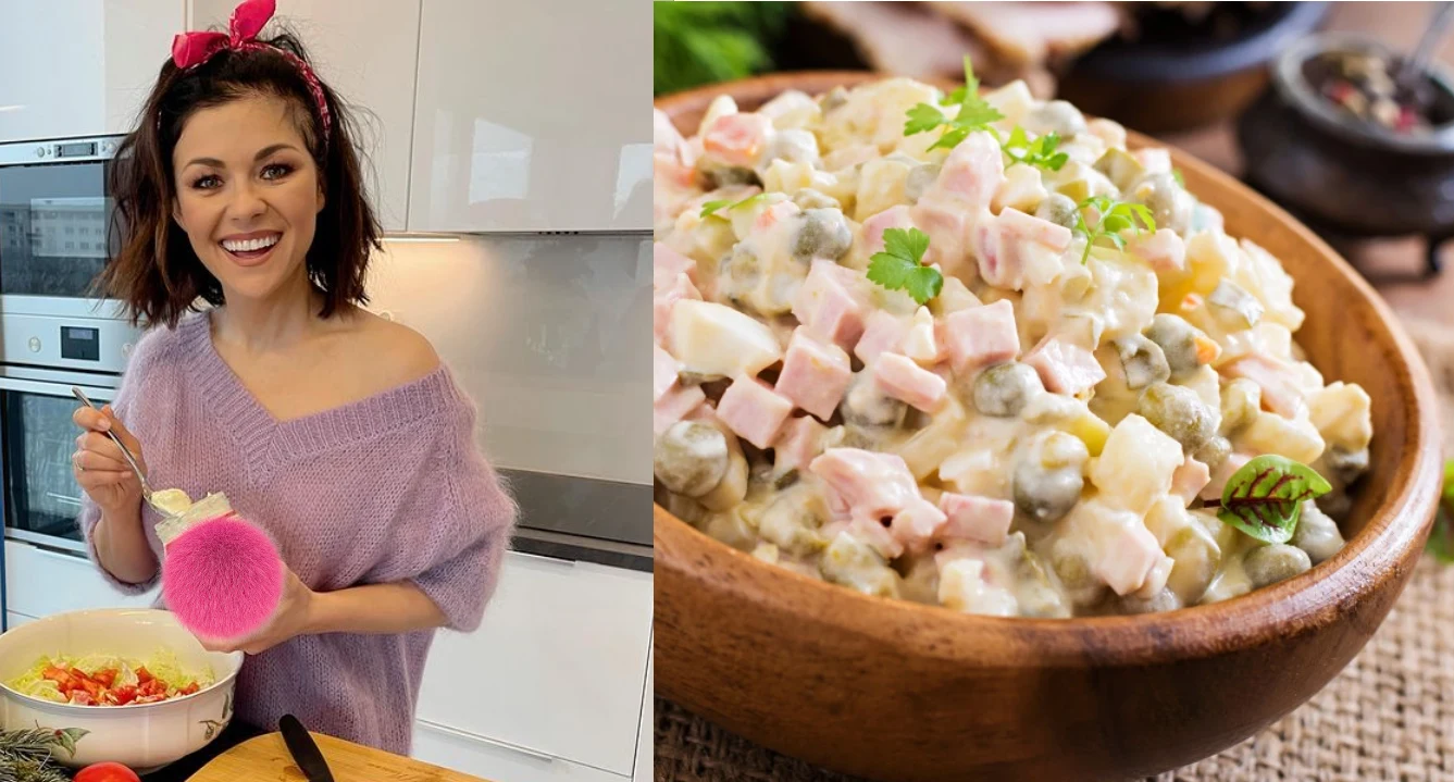 Kasia Cichopek na Instagramie @katarzynacichopek reklamuje sałatkę Jedzenie zdjęcie utworzone przez timolina - pl.freepik.com