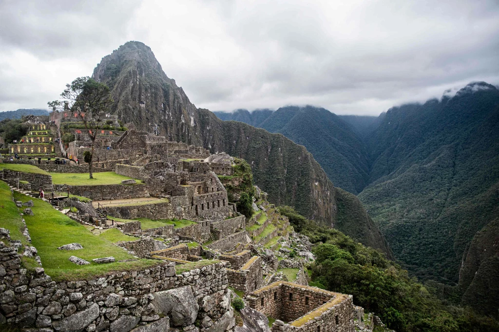 Fragment Parku Narodowego Machu Picchu położonego w Peru.
