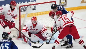 Rosja w meczu z Finlandią w Channel One Cup