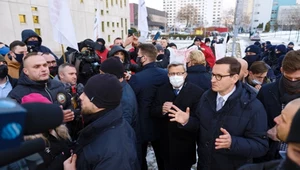 Premier Mateusz Morawiecki wdał się w wymianę zdań z górnikami