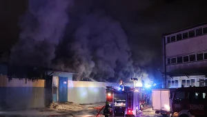 Pożar hurtowni w Łodzi