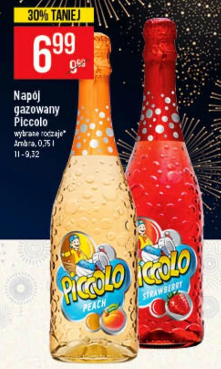Piccolo Napój bezalkoholowy gazowany o smaku truskawkowym 750 ml