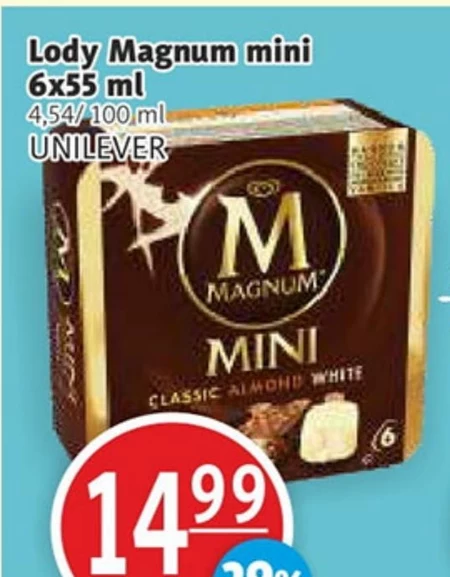 Magnum Mini Classic Almond White Lody 330 ml (6 sztuk)