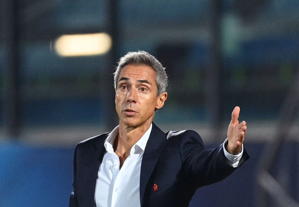 Paulo Sousa podczas meczu Polska - San Marino