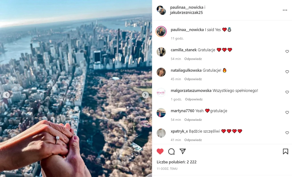 Jakub Rzeźniczak oświadczył się Paulinie Nowickiej https://www.instagram.com/jakubrzezniczak25/