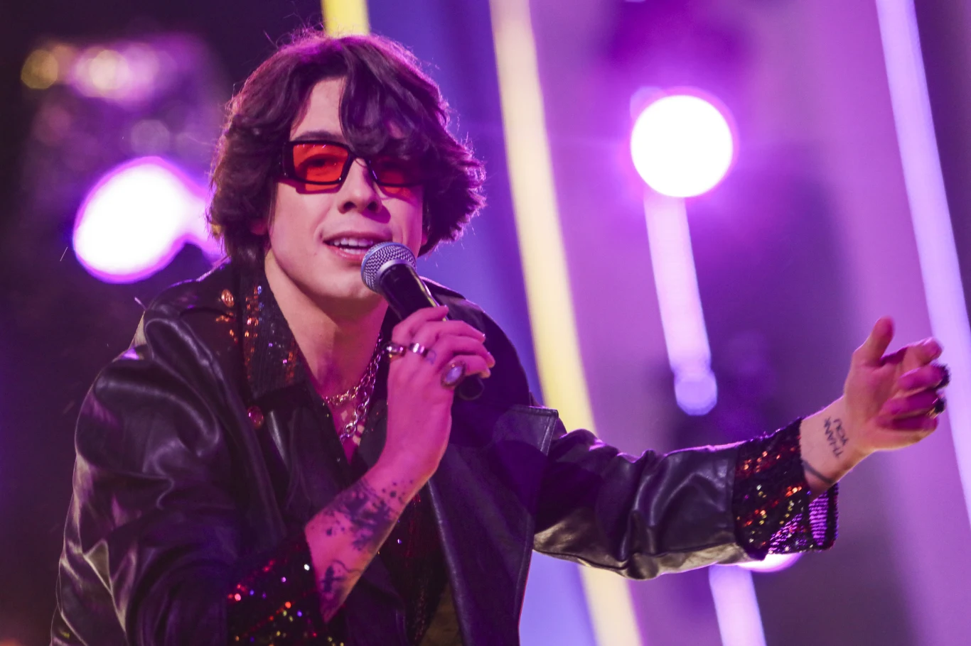 Dawid Kwiatkowski podczas Sylwestrowej Mocy Przebojów Dawid Kwiatkowski podczas Sylwestrowej Mocy Przebojów