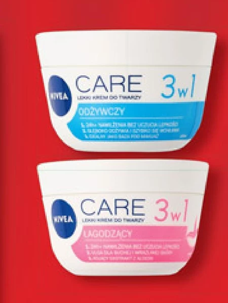 NIVEA Care 3w1 Lekki krem do twarzy łagodzący 100 ml