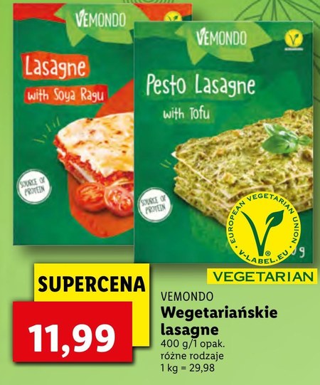 Lasagne Vemondo - promocja Lidl 
