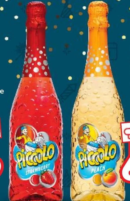 Piccolo Napój bezalkoholowy gazowany o smaku brzoskwiniowym 750 ml