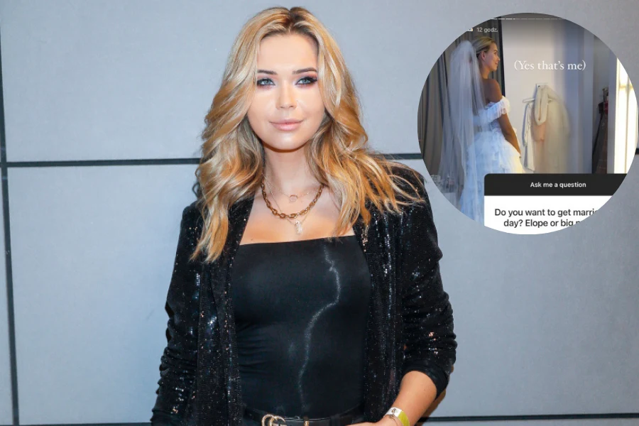 Sandra Kubicka w sukni ślubnej an IG @sandrakubicka