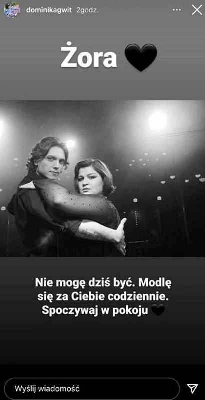 Dominika Gwit nie mogła być na pogrzebie