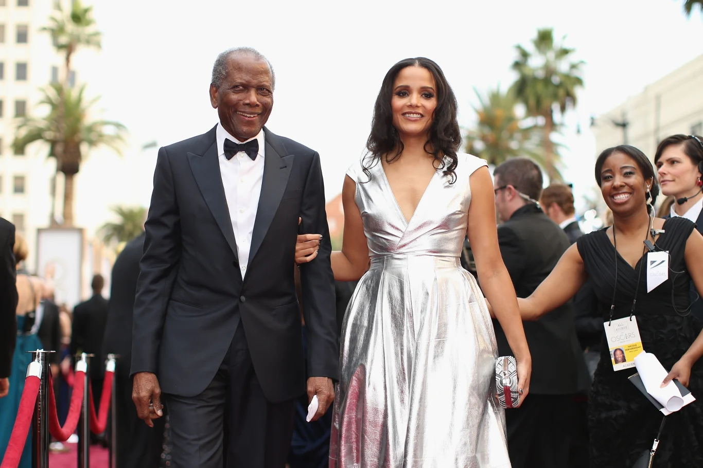 Sidney Poitier z córką Tamiią podczas Oscarów w 2014 roku Sidney Poitier z córką Tamiią podczas Oscarów w 2014 roku