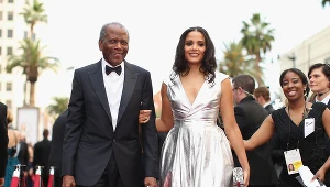 Sidney Poitier z córką Tamiią podczas Oscarów w 2014 roku
