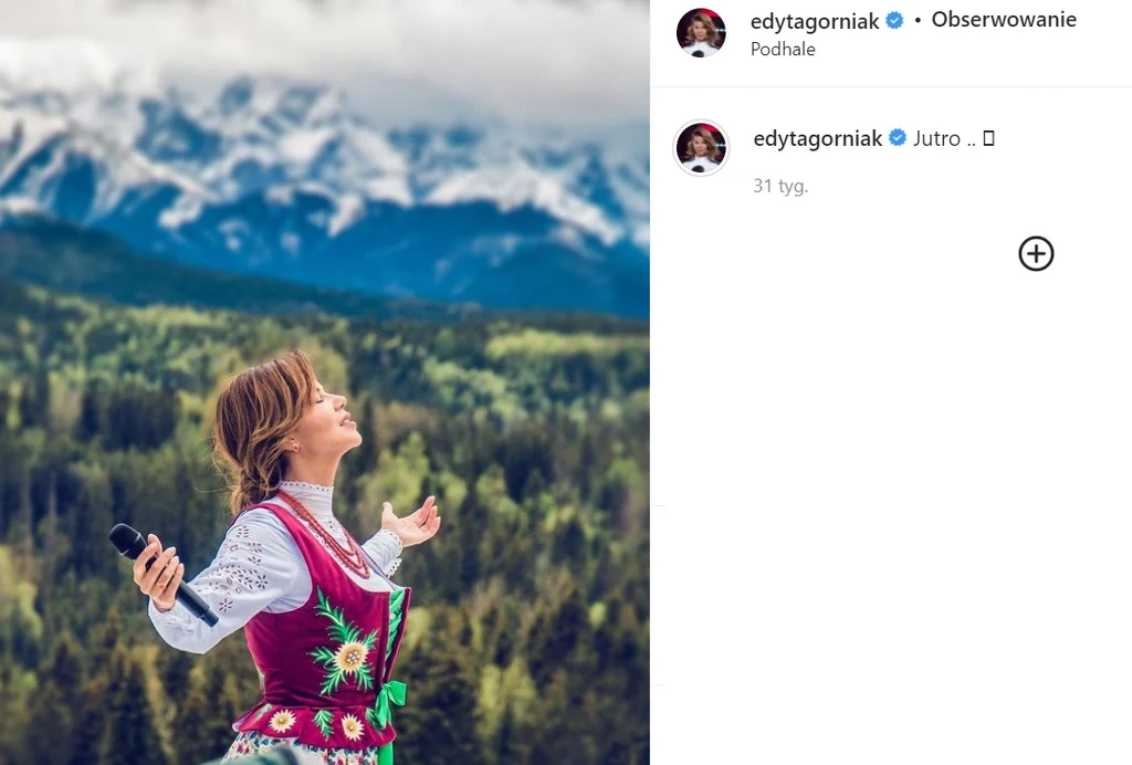 Edyta Górniak w Zakopanem /www.instagram.com/edytagorniak/ Edyta Górniak w Zakopanem /www.instagram.com/edytagorniak/