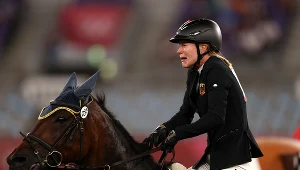 Annika Schleu w trakcie igrzysk olimpijskich Tokio 2020