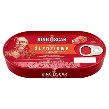 King Oscar Filety śledziowe w sosie pomidorowym z papryką 160 g - 0