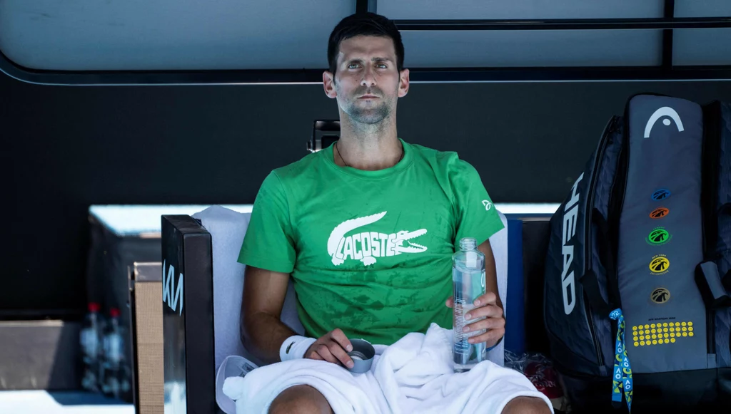 Novak Djoković na treningu w Australii, 13 stycznia 2022 Novak Djoković na treningu w Australii, 13 stycznia 2022