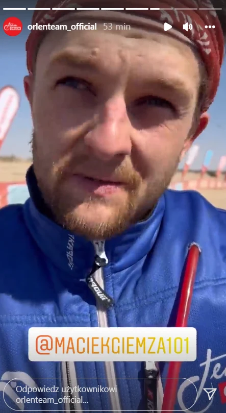 Maciej Giemza bierze udział w Rajdzie Dakar 2022 /https://www.instagram.com/orlenteam_official/