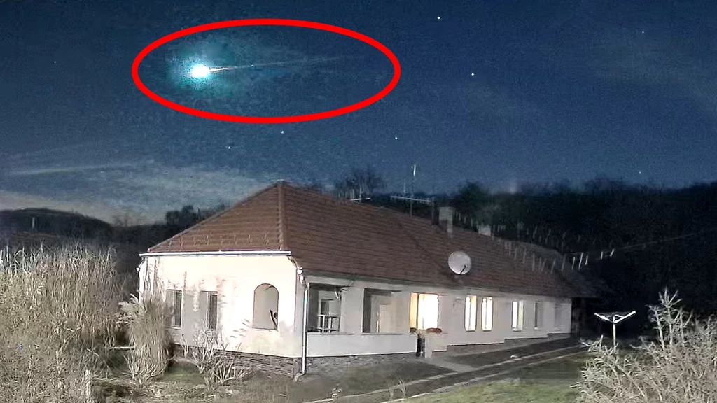 Bardzo jasny meteor widoczny z Węgier